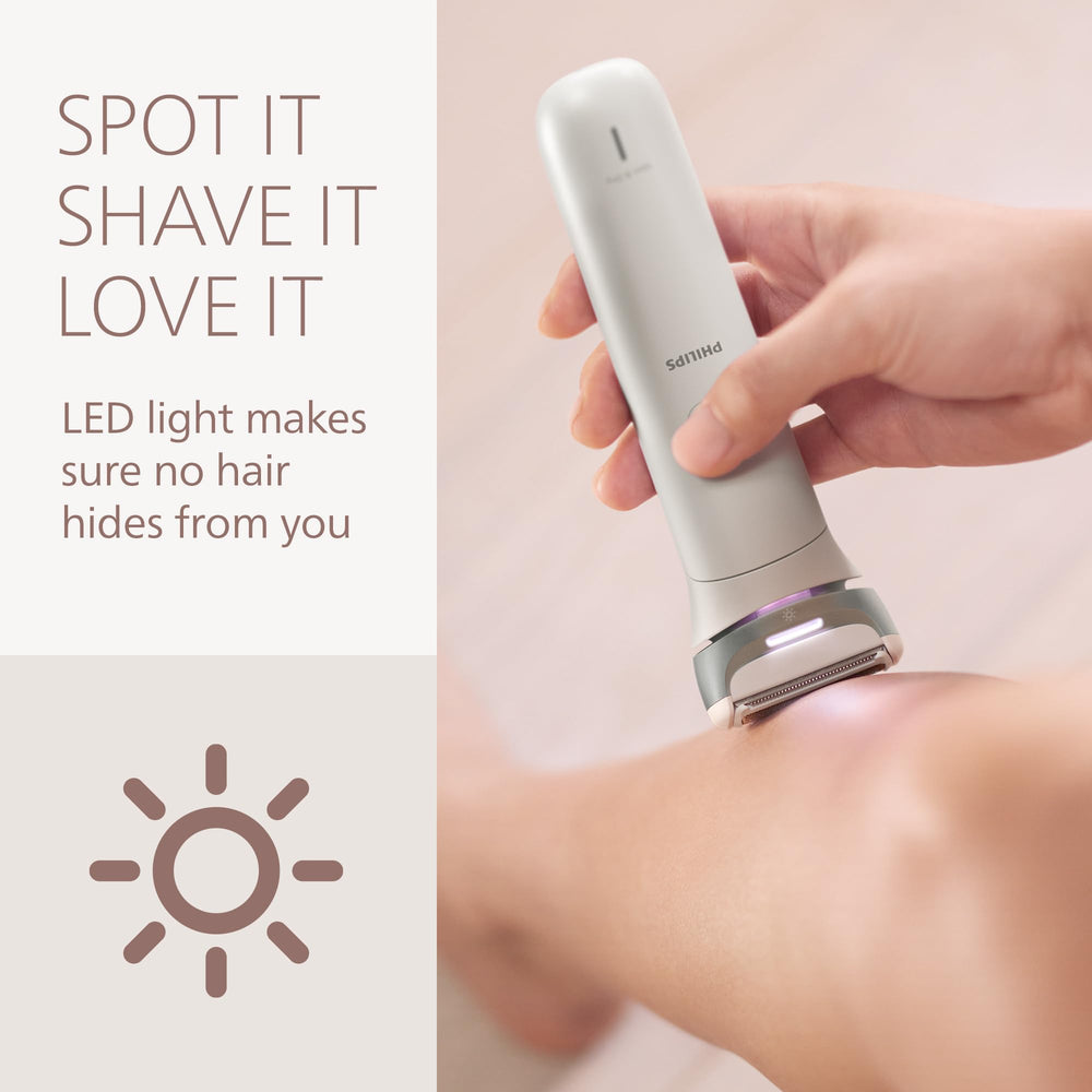 Philips luz LED encendida para detectar vello y mejorar la precisión