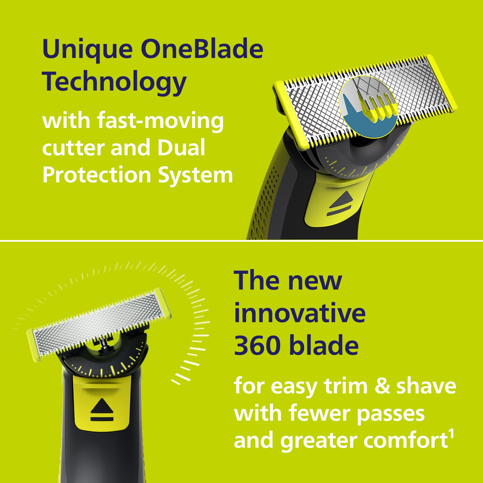Philips Norelco OneBlade 360 peine 5 en 1 ajustable para recortes uniformes
