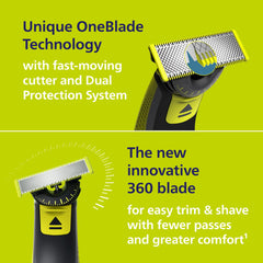 Philips Norelco OneBlade 360 peine 5 en 1 ajustable para recortes uniformes