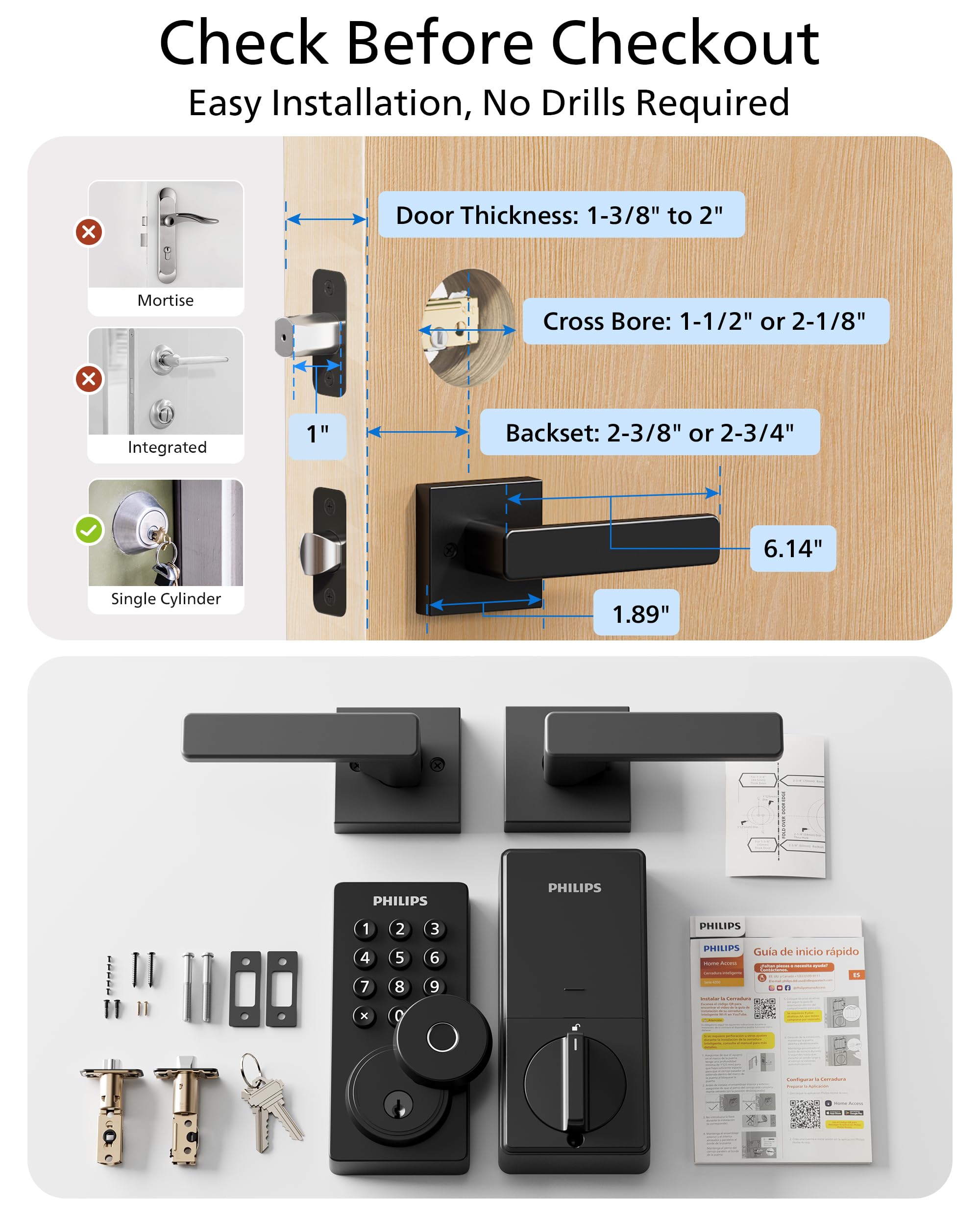 PHILIPS packaging and instruction card emphasizing simple setup guidance
