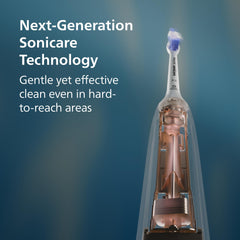 Philips Sonicare A3 Premium All-in-One brush head close-up showing angled bristles for better plaque removal