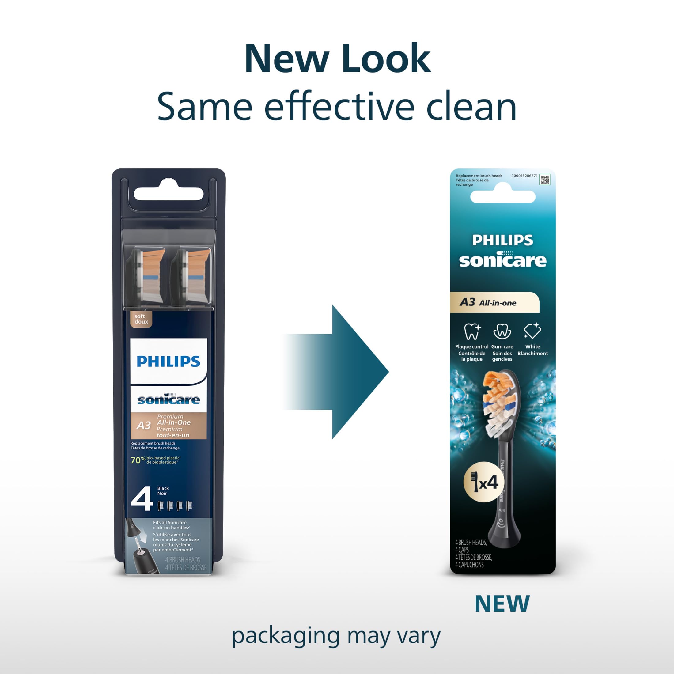 Philips Sonicare A3 primer plano de las cerdas multiángulo para mayor eliminación de manchas