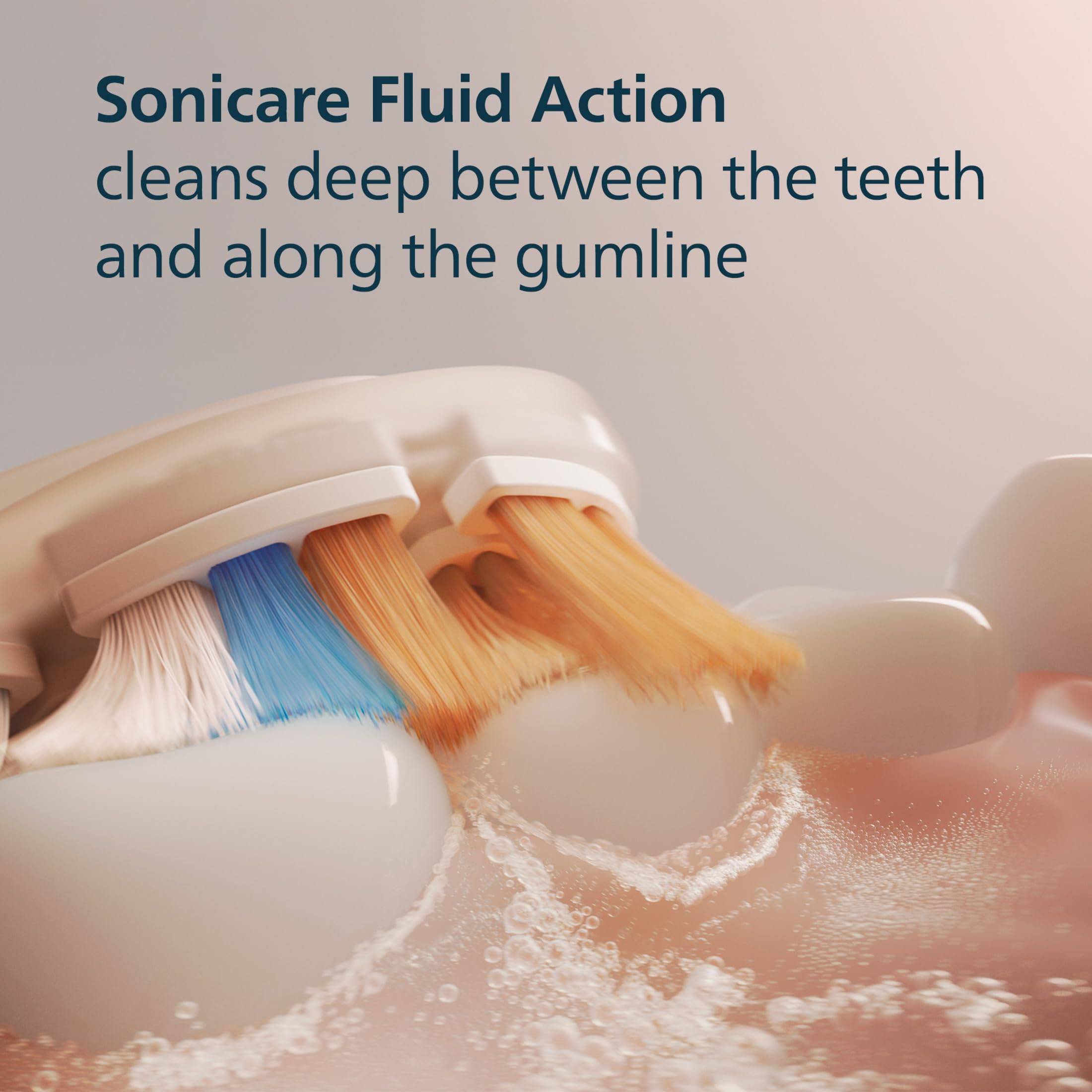 Philips Sonicare detalle de cerdas triangulares para eliminar manchas