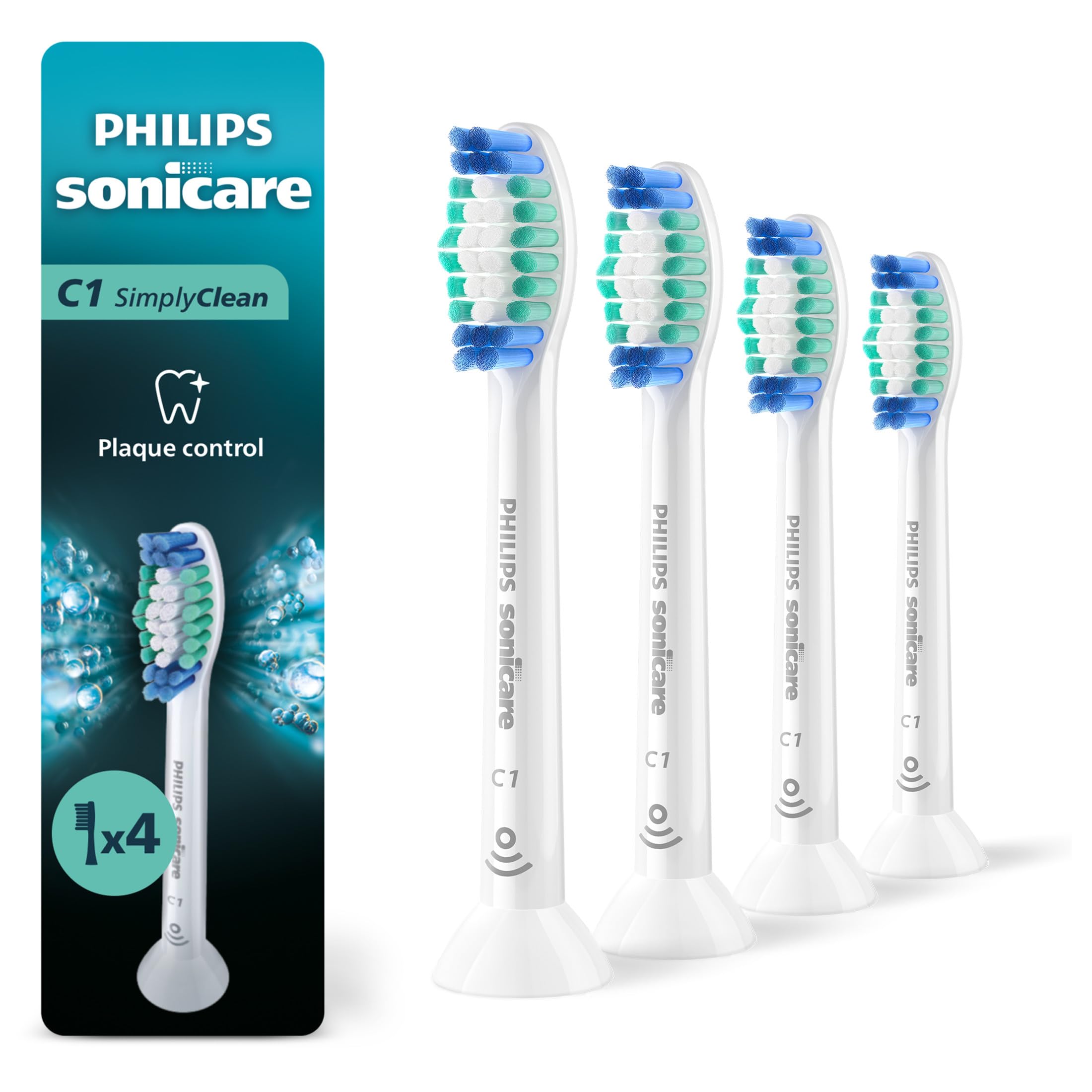 Philips Sonicare front packaging showing 4-pack and value benefit