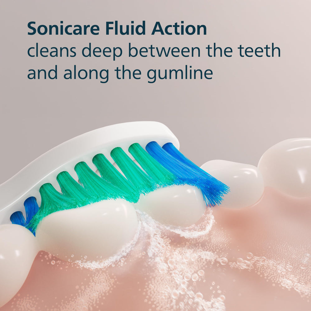 Philips Sonicare brush head clicked onto handle for easy replacement