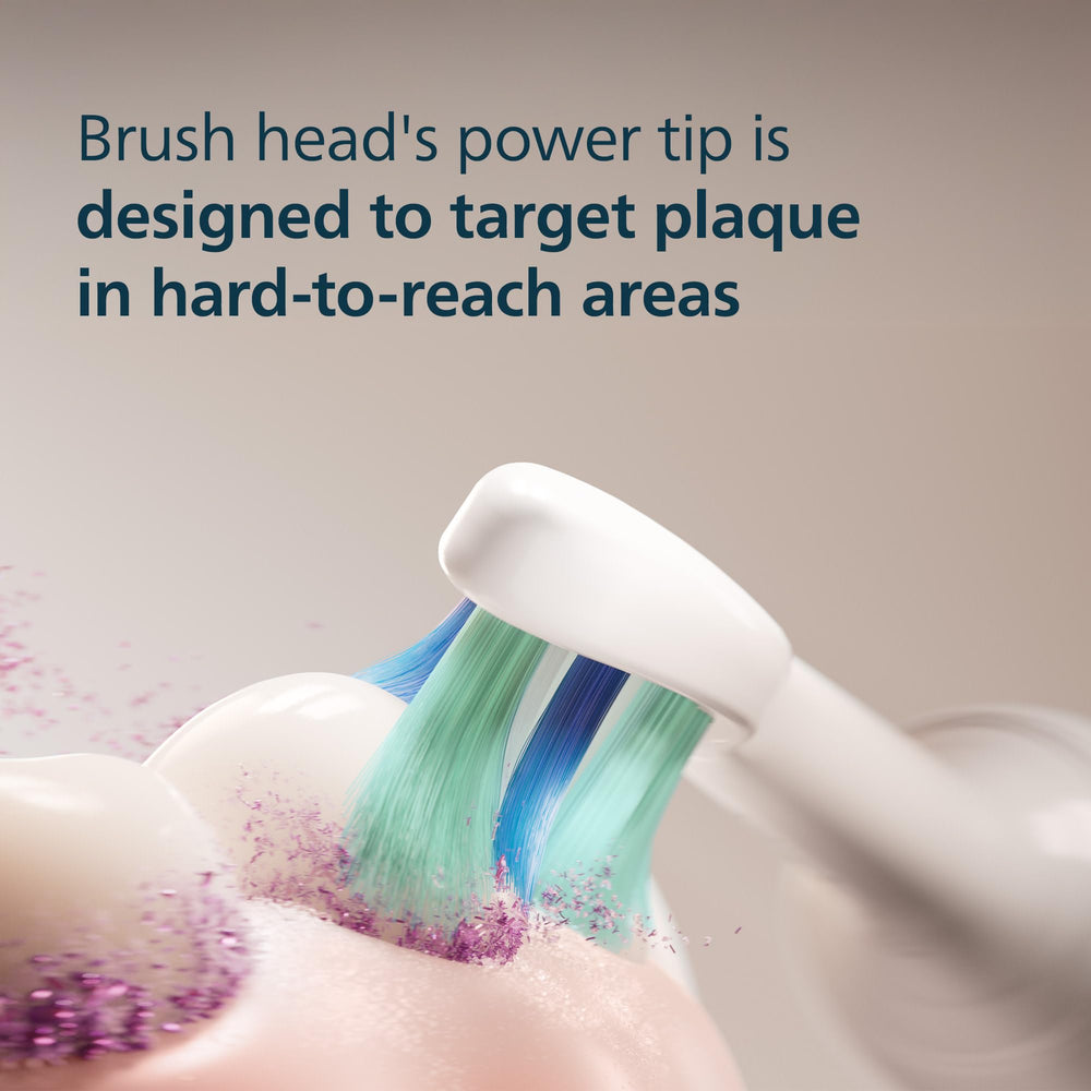Philips Sonicare close-up de la punta curva que alcanza muelas posteriores
