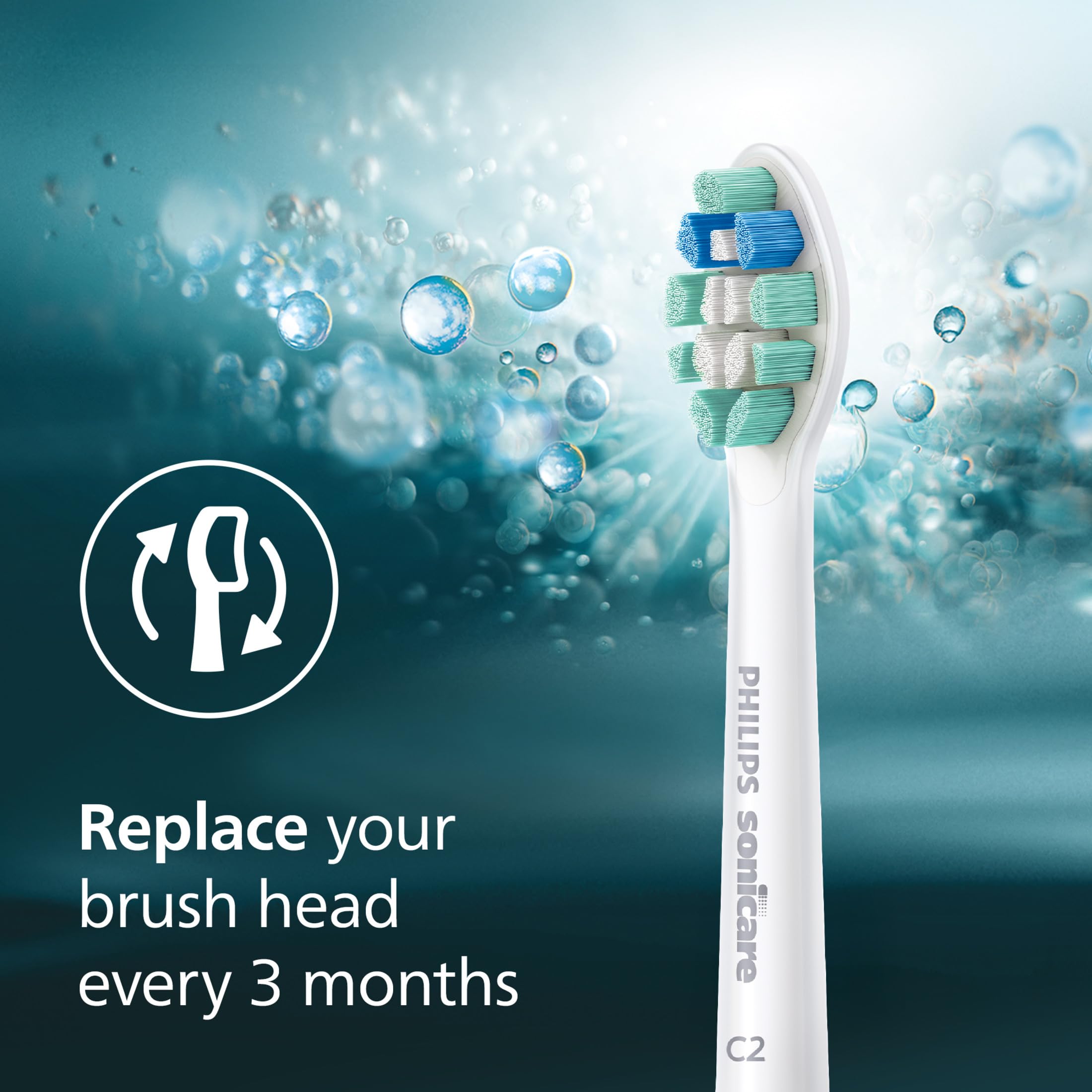 Philips Sonicare punta de potencia en primer plano para focalizar placa difícil