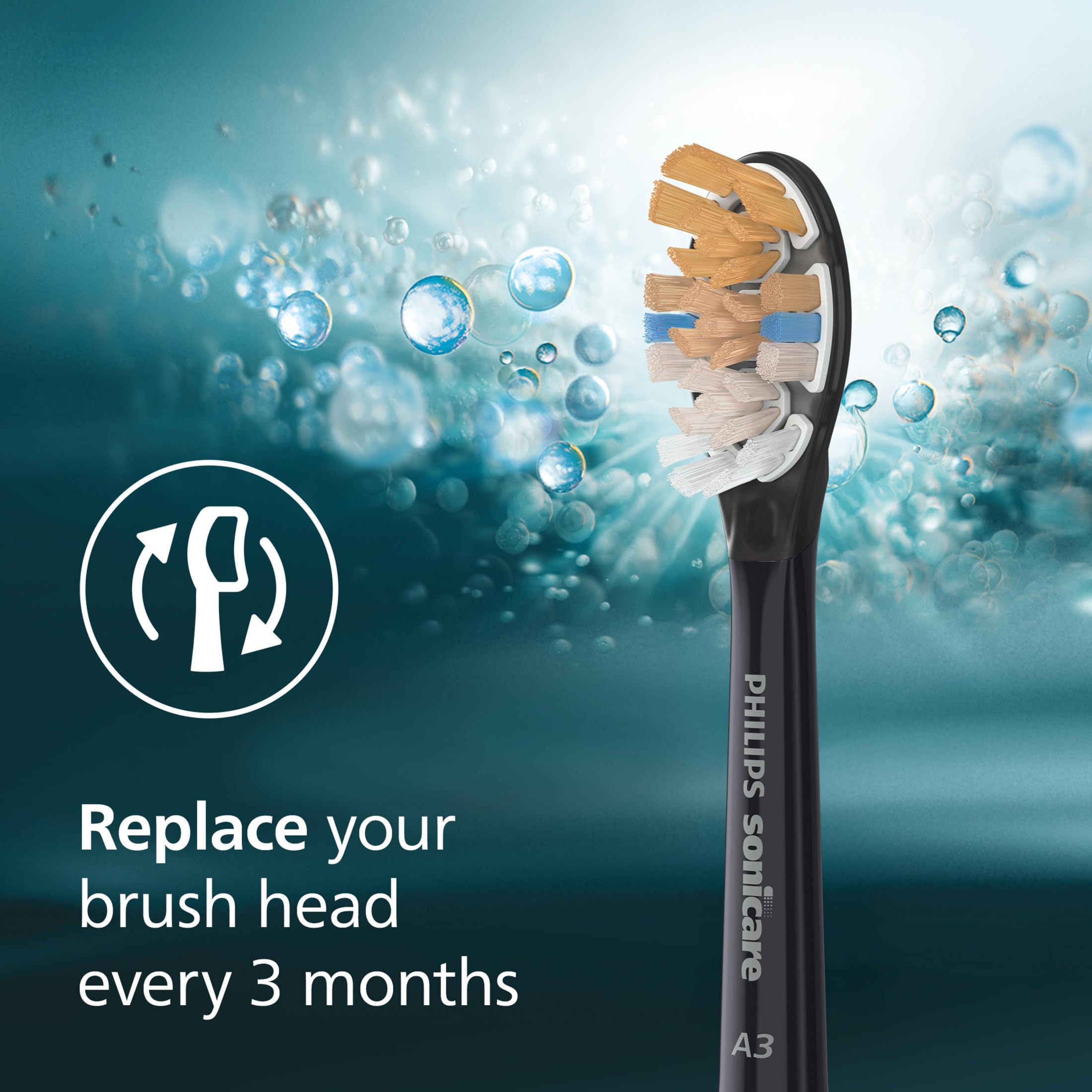Philips Sonicare paper-based packaging emphasizing reduced fossil-based plastic