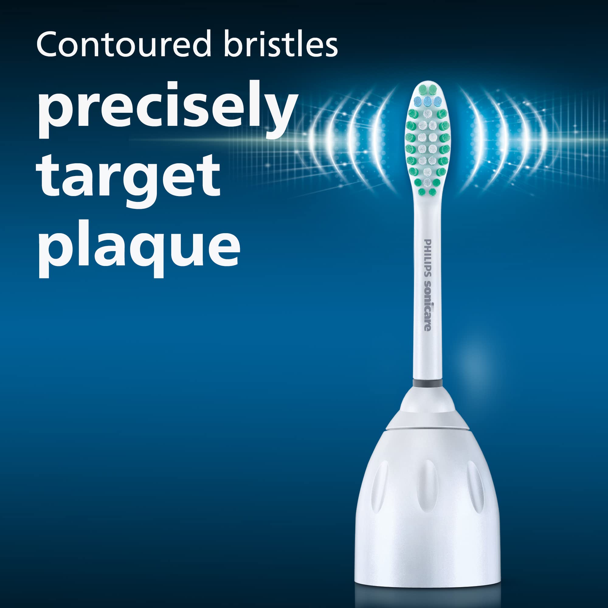 Philips Sonicare cabezal montado en mango en uso, movimiento sónico eficiente