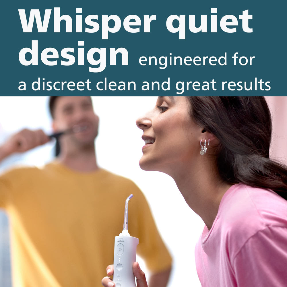 Philips Sonicare flosser 3000 on bathroom counter ready-to-use for convenient daily oral care