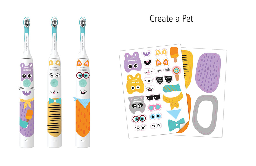 Philips Sonicare caja con contenido: mango, cabezal, cargador y pegatinas