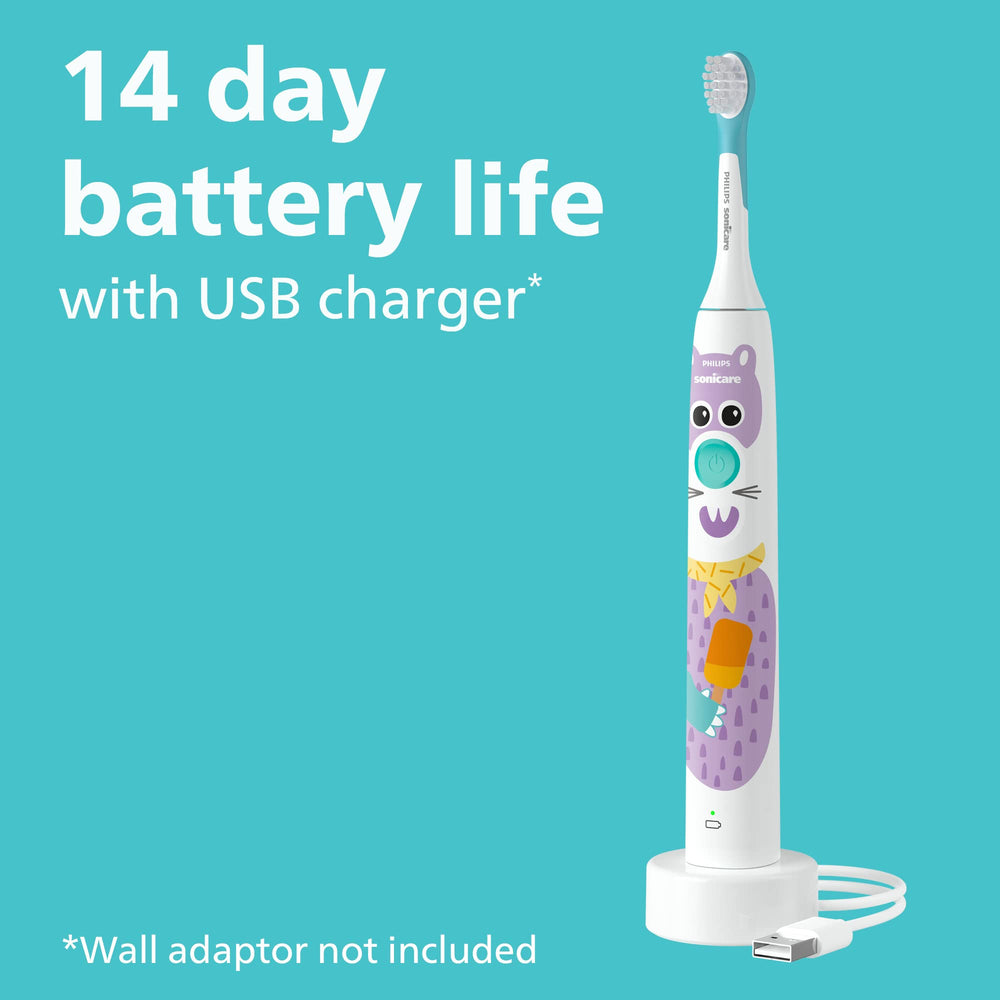 Philips Sonicare niño usando el cepillo mostrando rutina divertida y segura