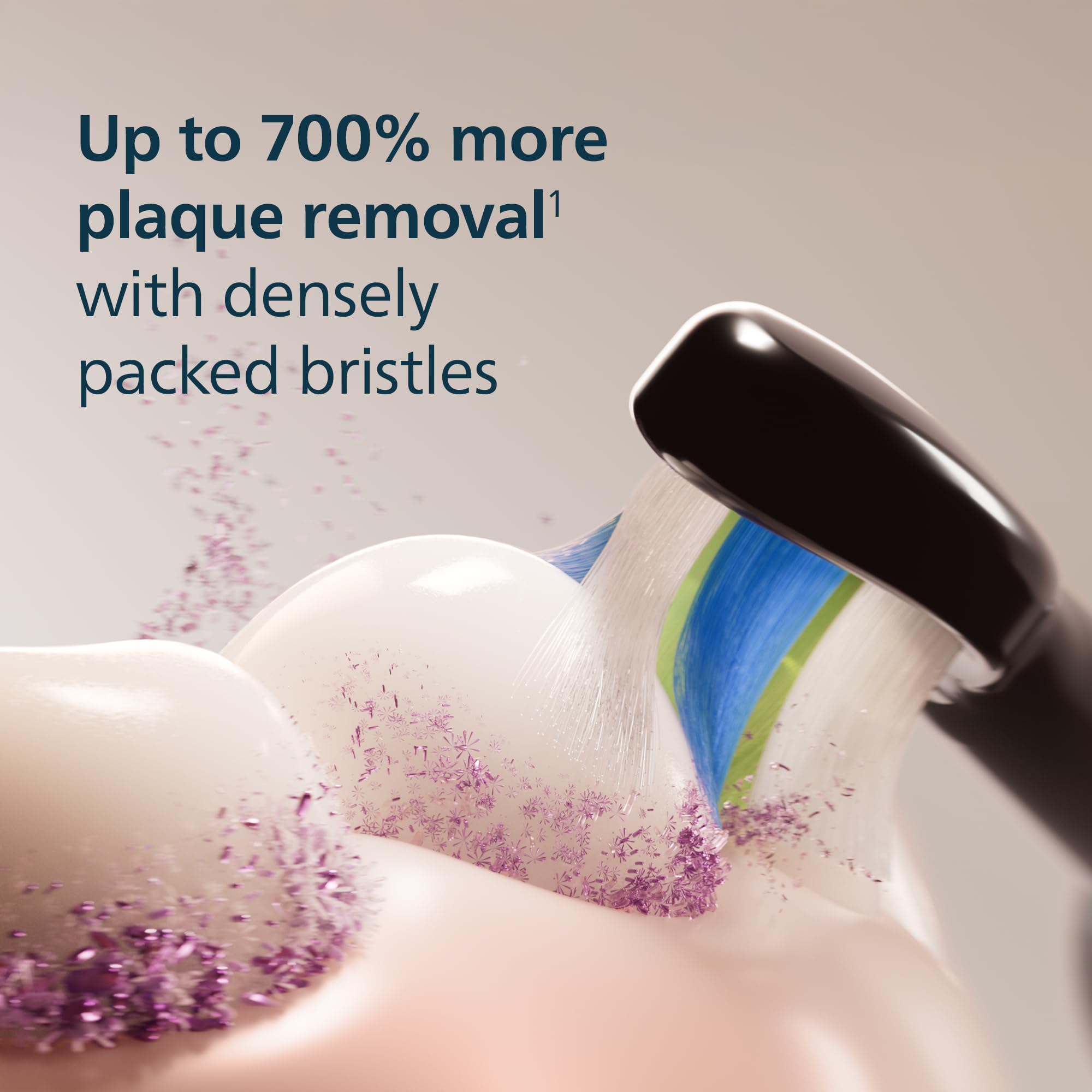 Philips Sonicare brush head clicked onto handle demonstrating easy replacement