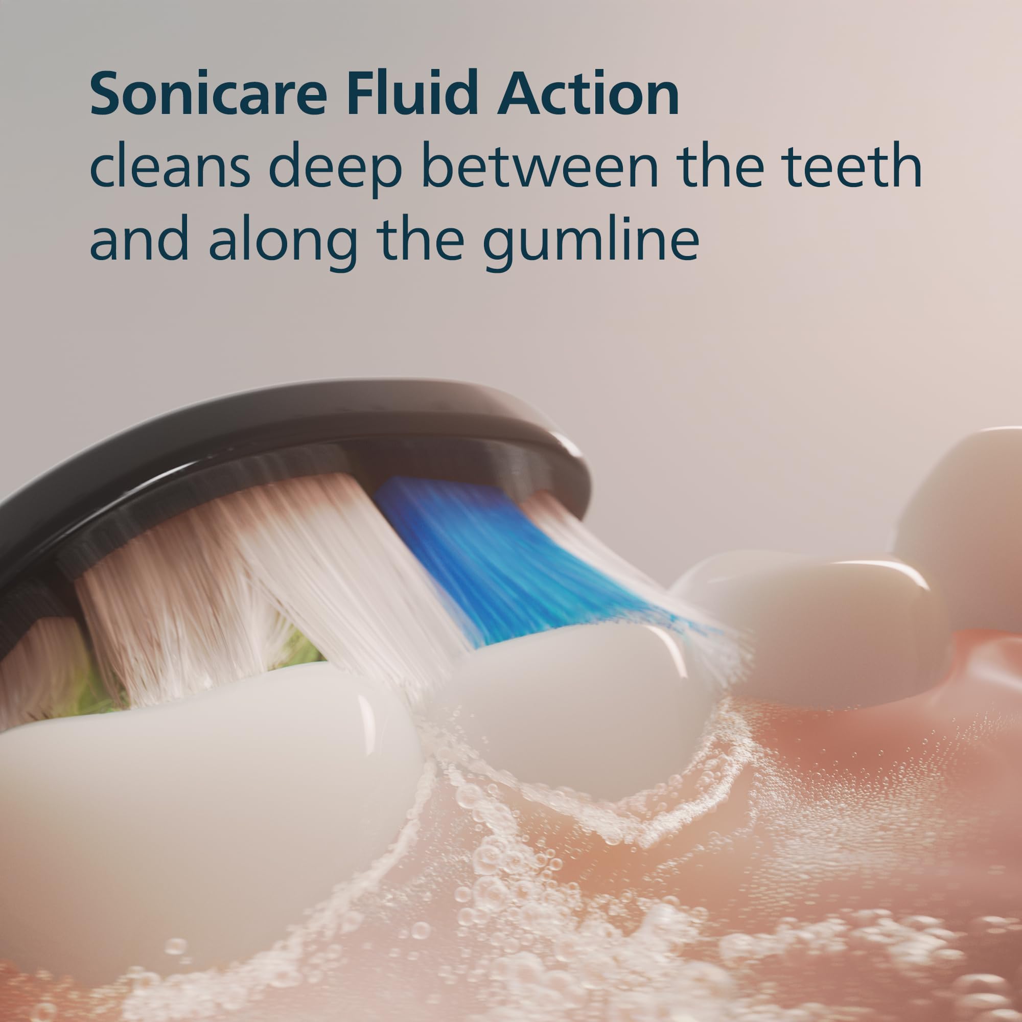 Philips Sonicare brush head beside a coin to show actual size and scale
