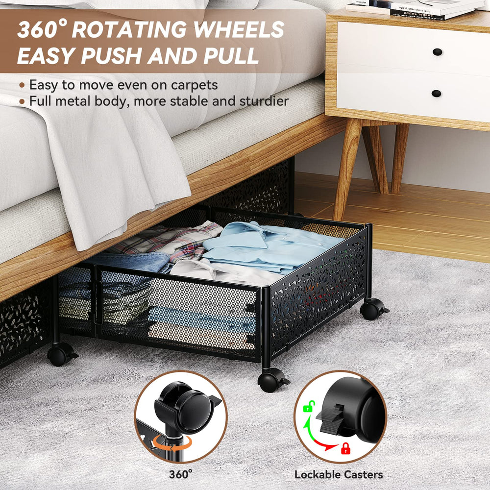 PHINOX contenedor bajo cama con ropa dentro, acceso rápido y ahorro de espacio