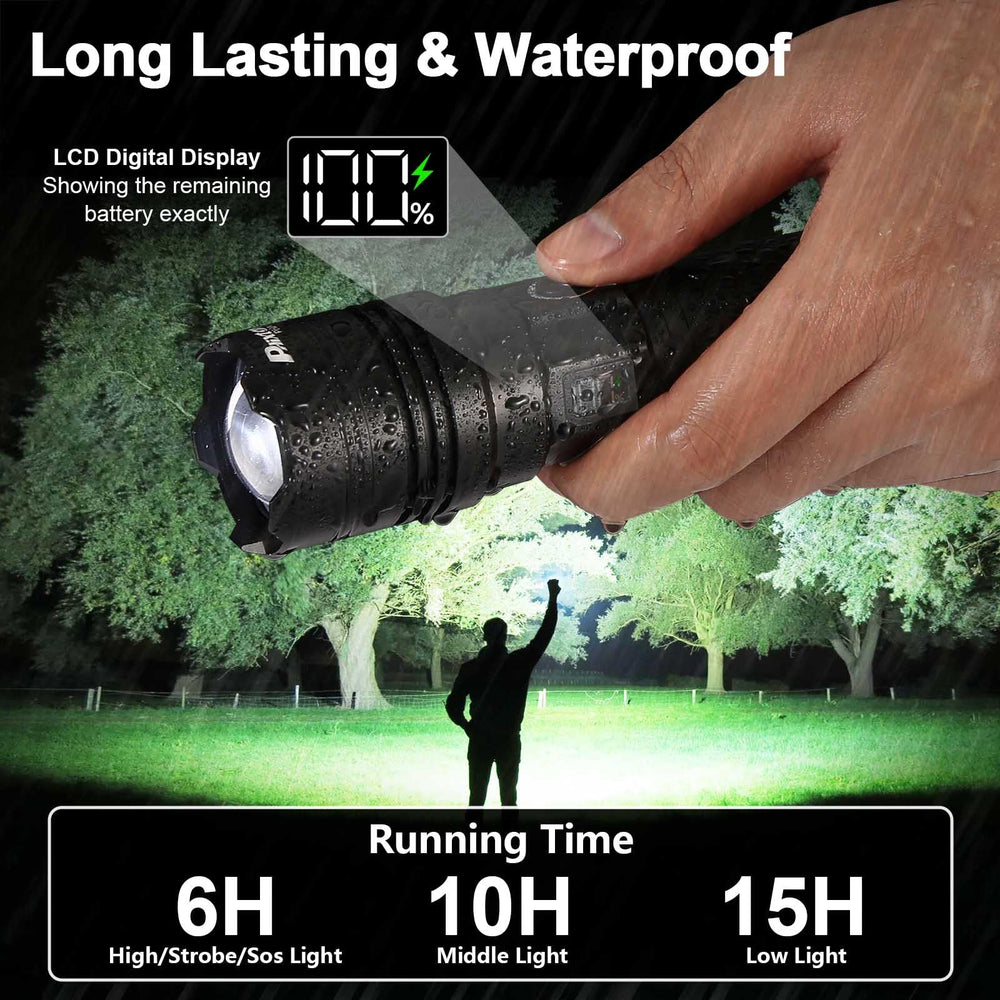 PHIXTON linterna en uso nocturno iluminando sendero como herramienta segura