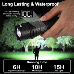 PHIXTON linterna en uso nocturno iluminando sendero como herramienta segura