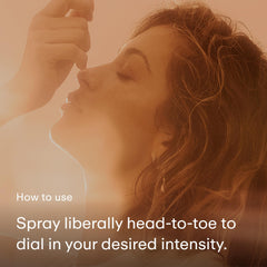 PHLUR spray aplicado en cabello creando aroma duradero y sensación suave