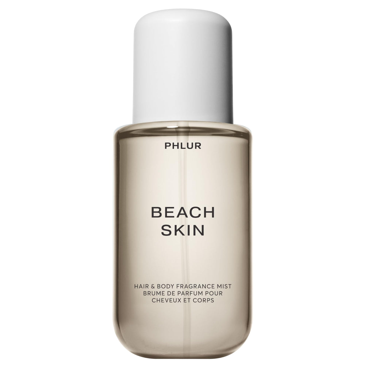 PHLUR frasco Beach Skin frontal mostrando diseño elegante y tamaño práctico