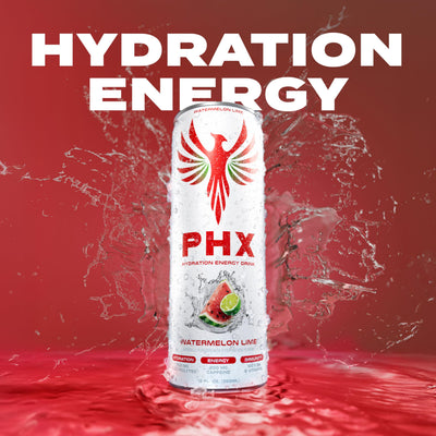 PHX can on ice representing cold refreshment after workouts