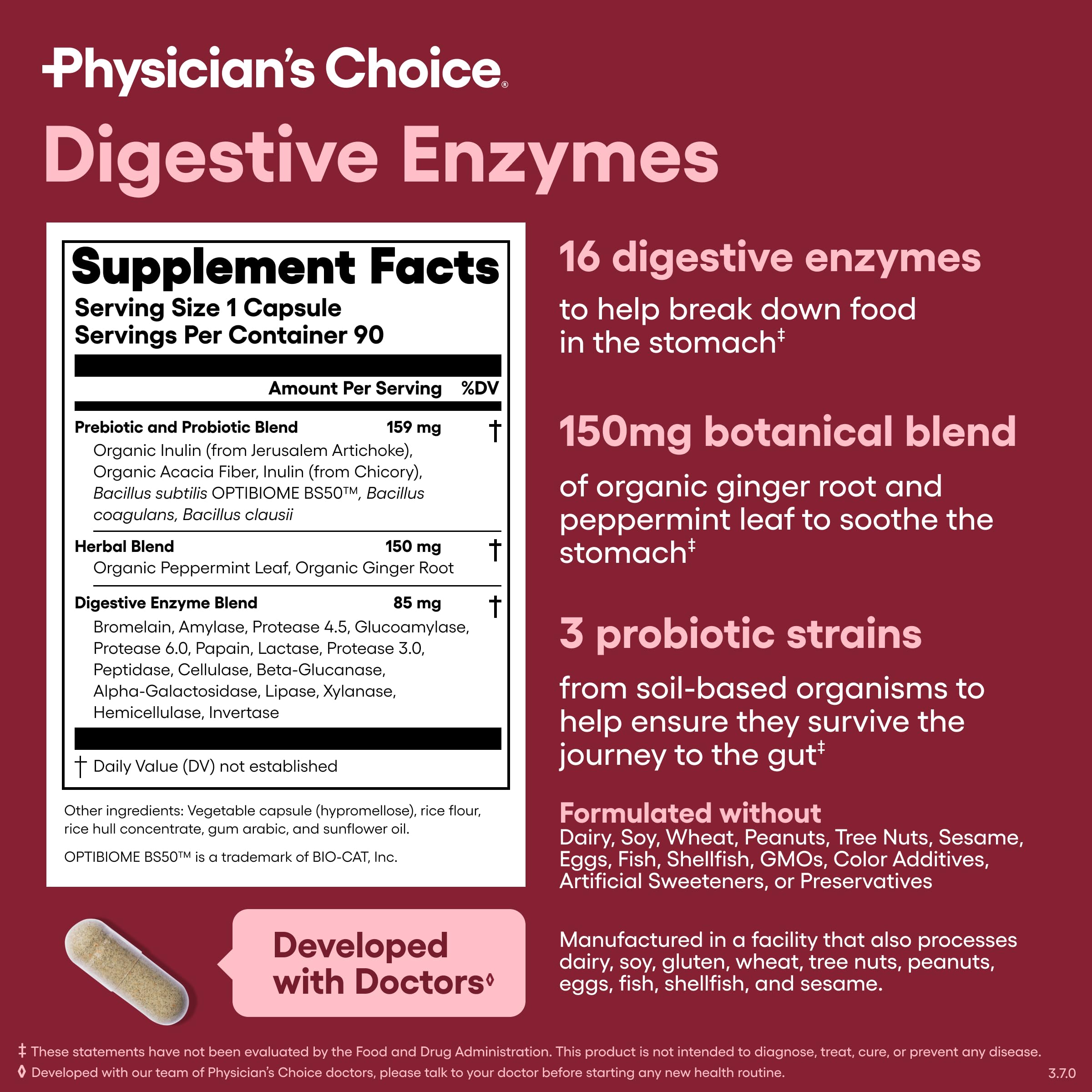Physician's CHOICE comparación de tamaño en mano para visualizar escala