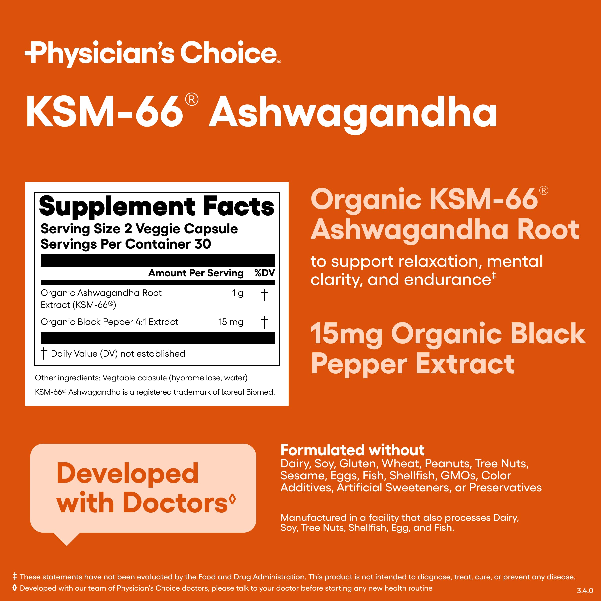 Physician's CHOICE frasco junto a una regla para comparar tamaño del envase
