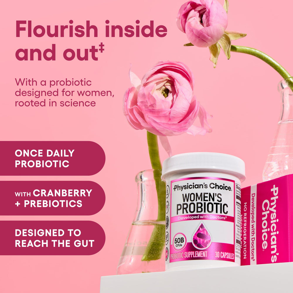 Physician's CHOICE bottle open with capsules indicating easy daily use