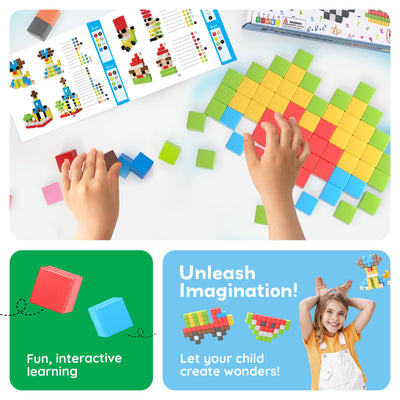 PicassoTiles idea book abierto con diseños, guía creativa incluida