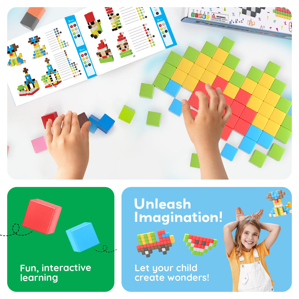PicassoTiles idea book abierto con diseños, guía creativa incluida