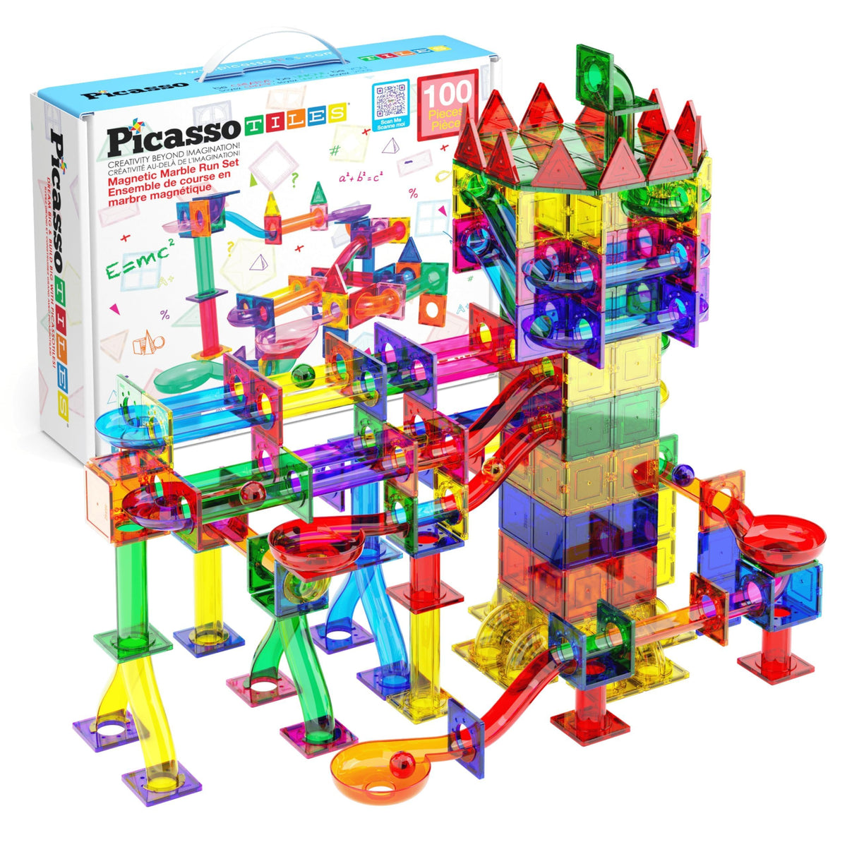 PicassoTiles caja frontal mostrando el set completo y beneficios educativos