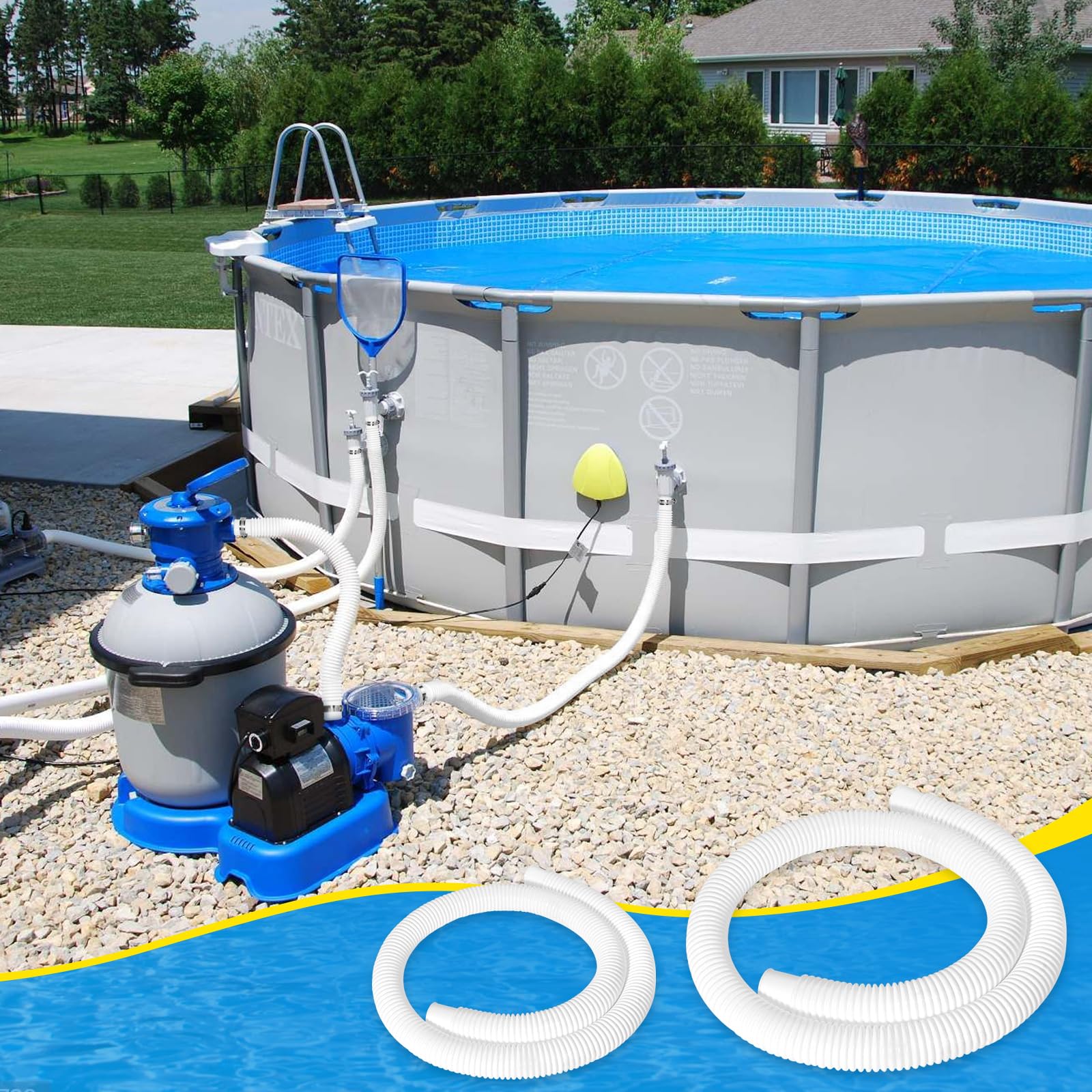 Picatu manguera instalada en piscina elevada para disfrutar mantenimiento sin fugas