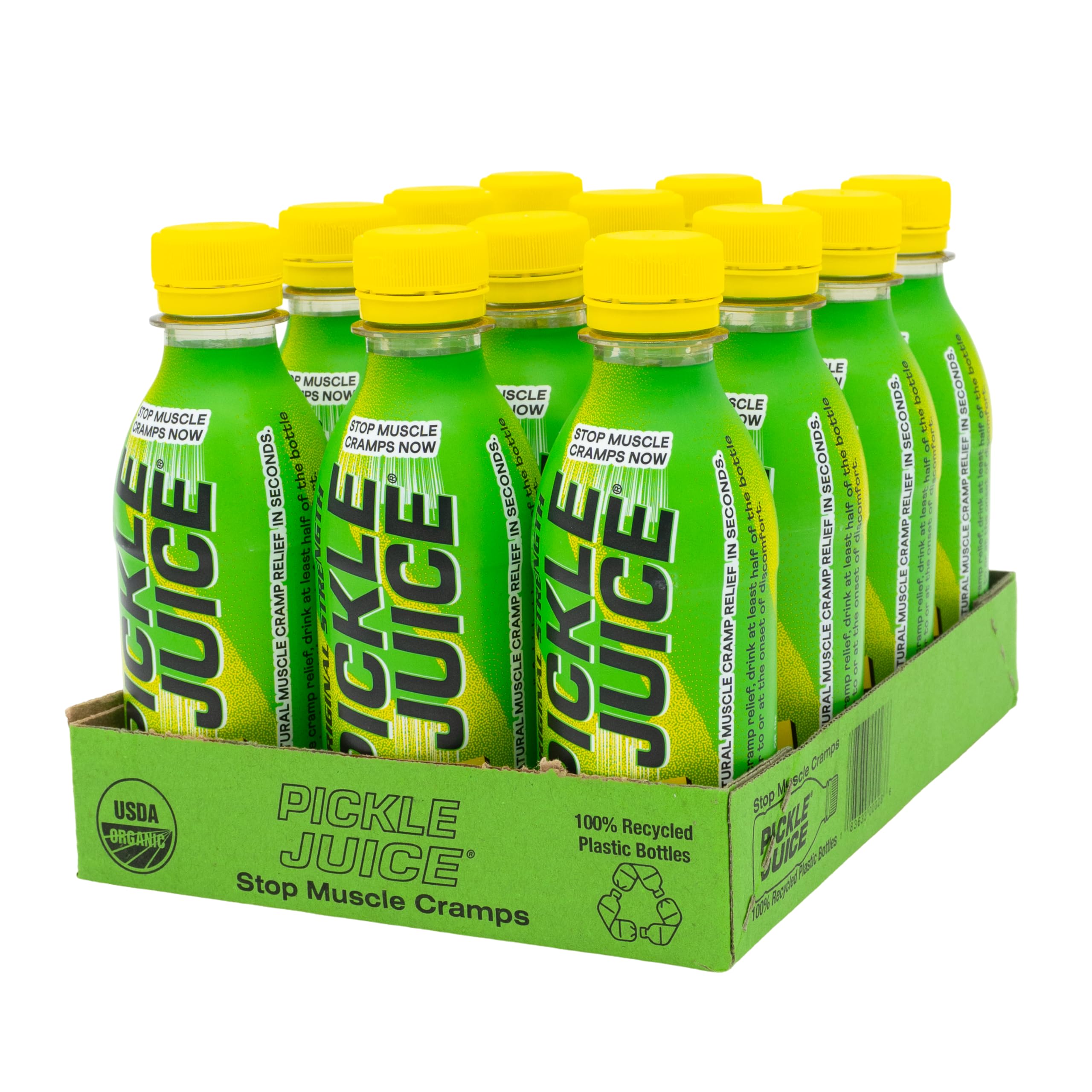 Pickle Juice frente del envase mostrando la marca y formato práctico