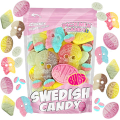 Pickmix Candy Sweden paquete frontal BUBS mostrando 8 sabores y cierre resellable