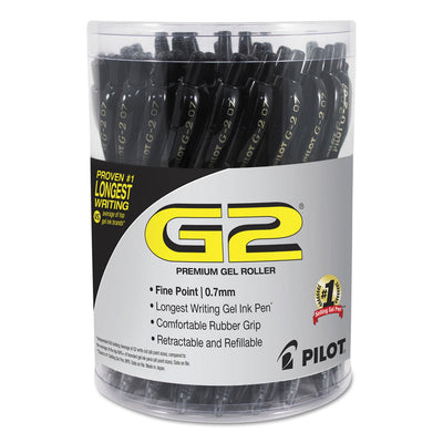 PILOT G2 canister front showing 36-pack and brand for organized storage benefit