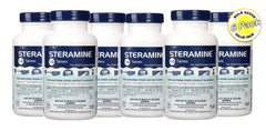 Pink Rhyme Steramine tablet close-up highlighting compact texture for quick dissolve