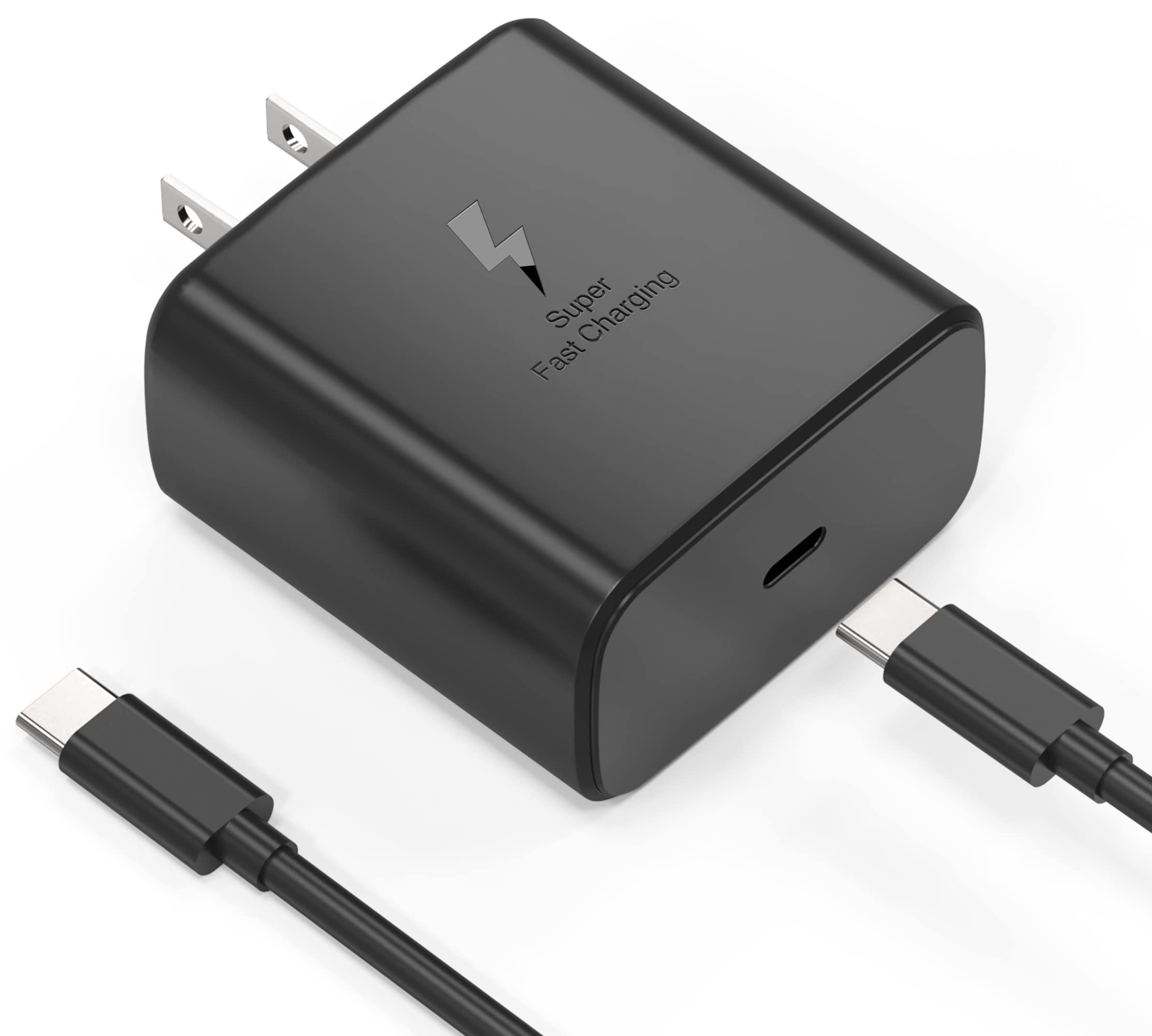 PIOEVTKA cargador frontal mostrando puerto USB-C y uso seguro