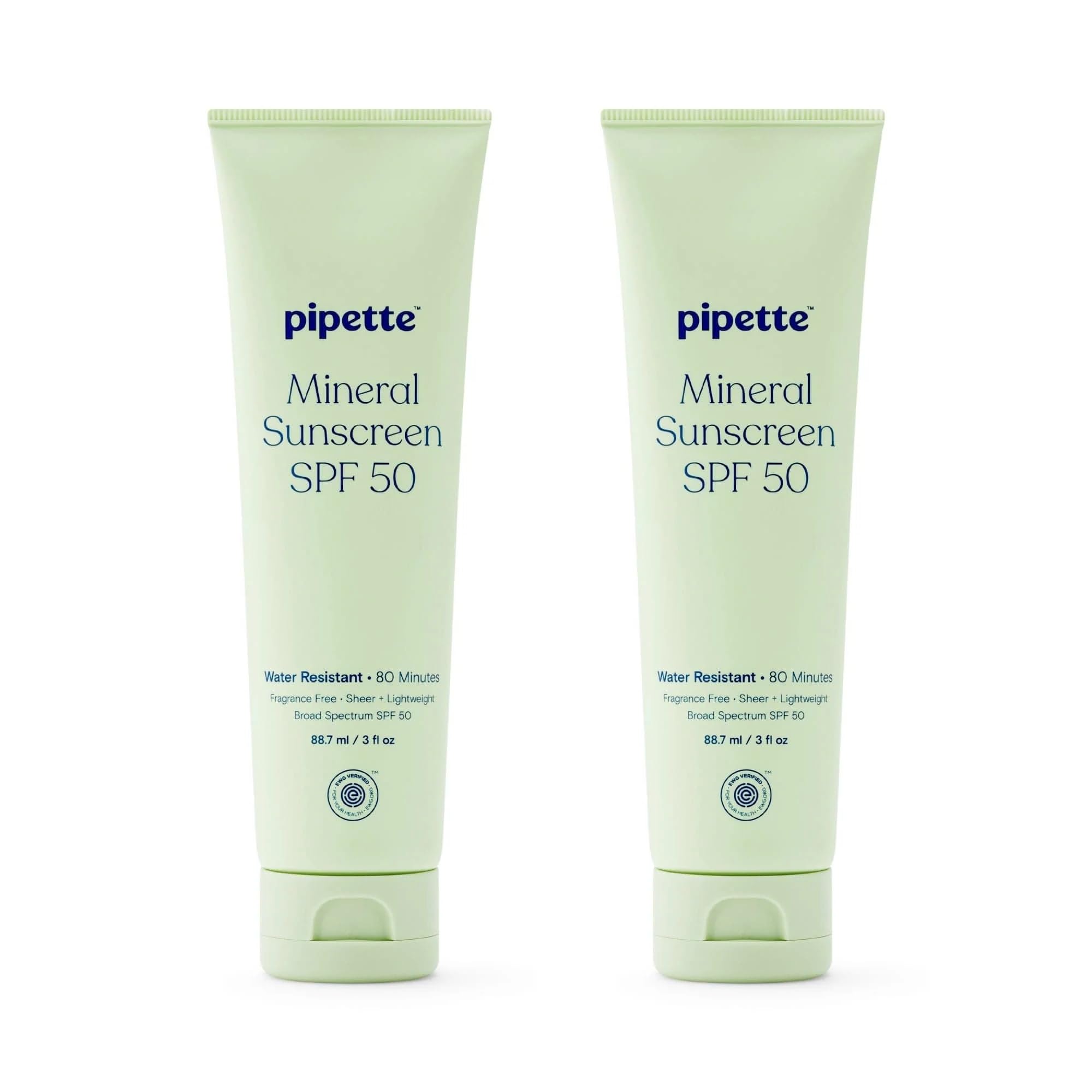 Pipette frontal pack 2 de lociones SPF 50, protección mineral familiar