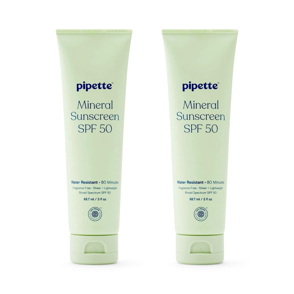 Pipette frontal pack 2 de lociones SPF 50, protección mineral familiar