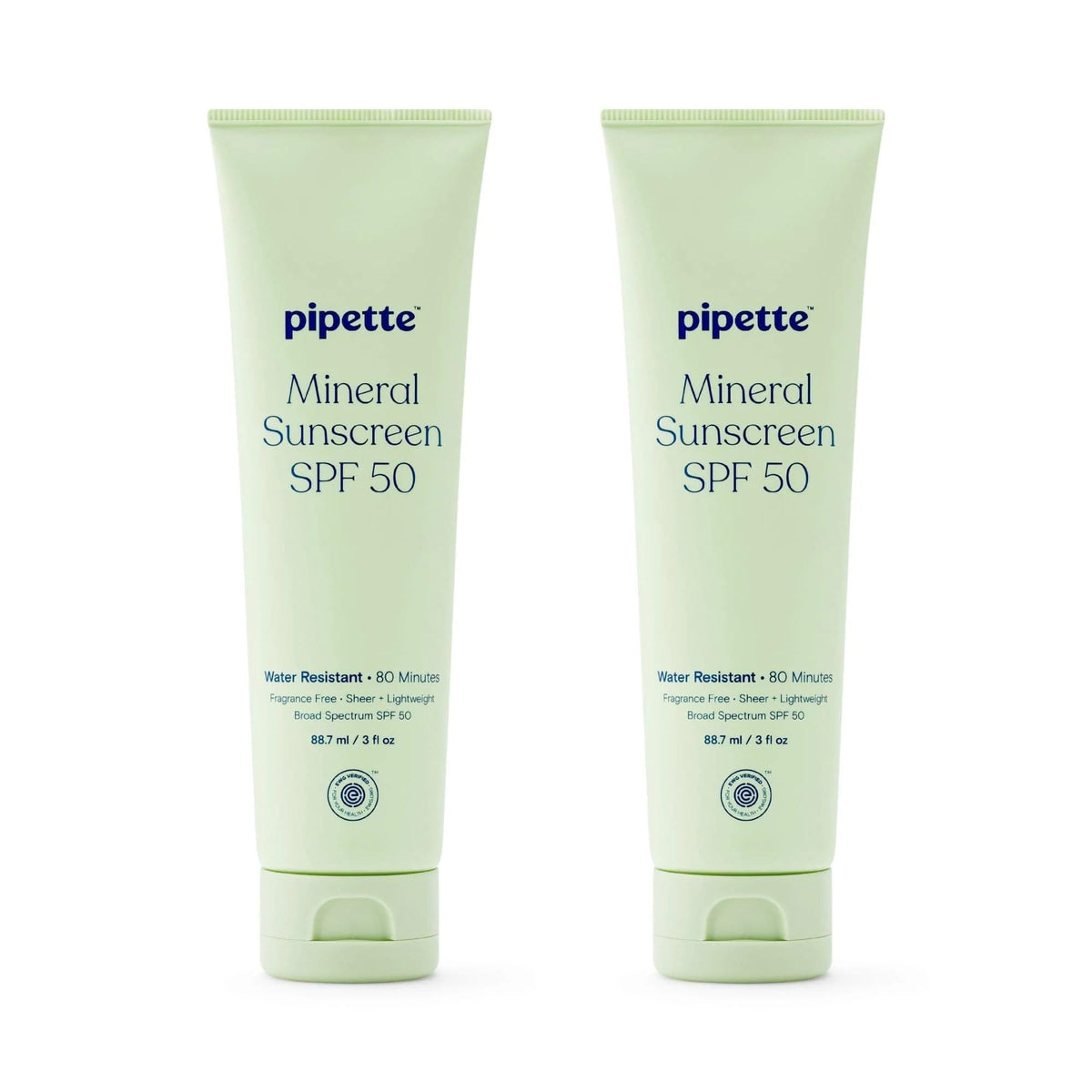 Pipette frontal pack 2 de lociones SPF 50, protección mineral familiar