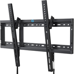 Pipishell vista frontal del soporte instalado con televisor, ahorro de espacio
