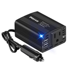PiSFAU inversor 150W vista frontal con enchufe AC seguro