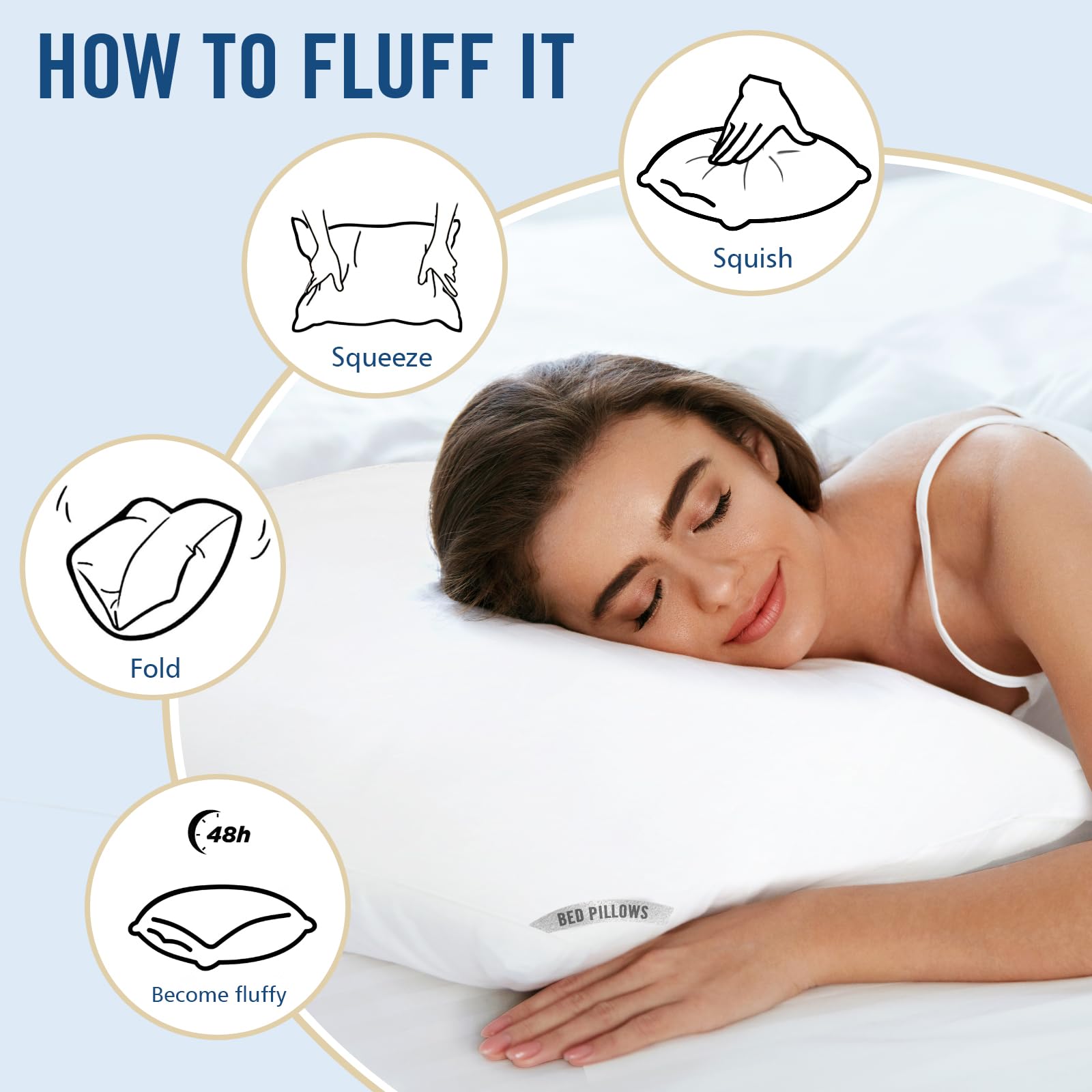 Piwaal cuatro almohadas apiladas que aportan un reemplazo completo
