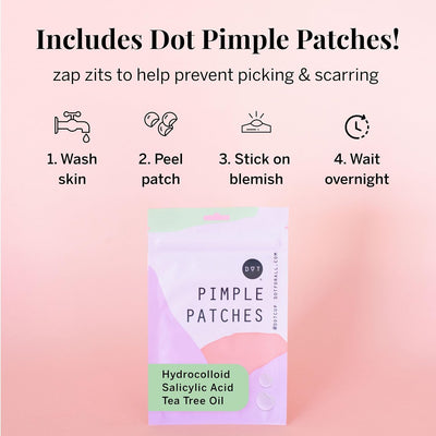 Pixie parche Dot sostenido en mano, cobertura puntual y discreta