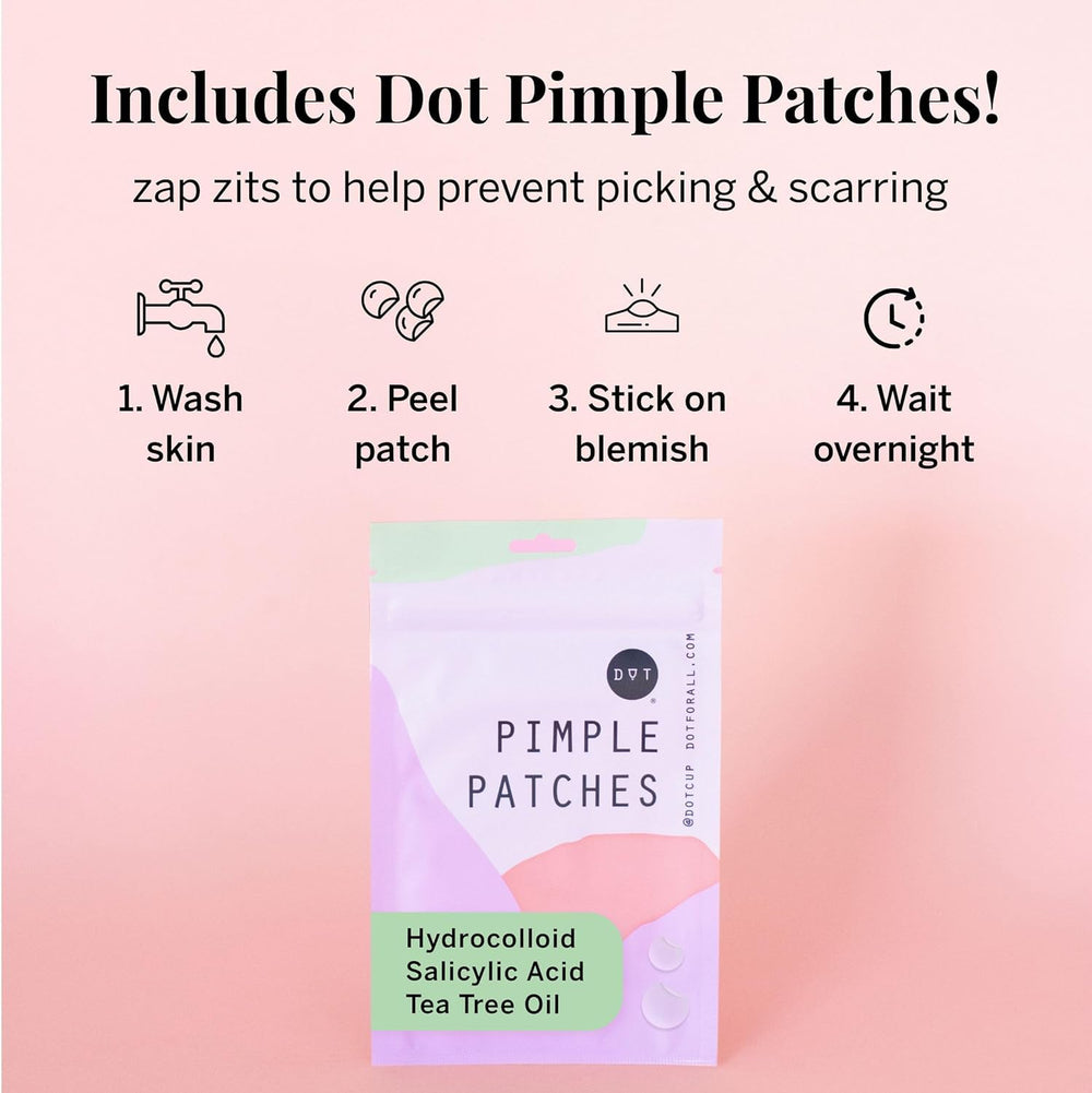 Pixie parche Dot sostenido en mano, cobertura puntual y discreta