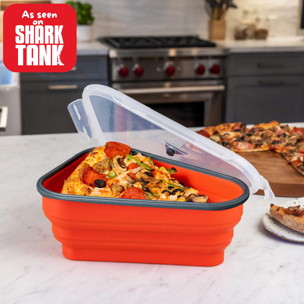 PIZZA PACK unidades apiladas en nevera optimizando almacenamiento