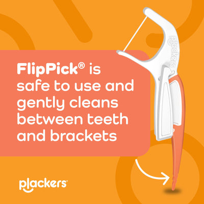 Plackers OrthoPick agarre QuickFix sosteniendo el pick con control