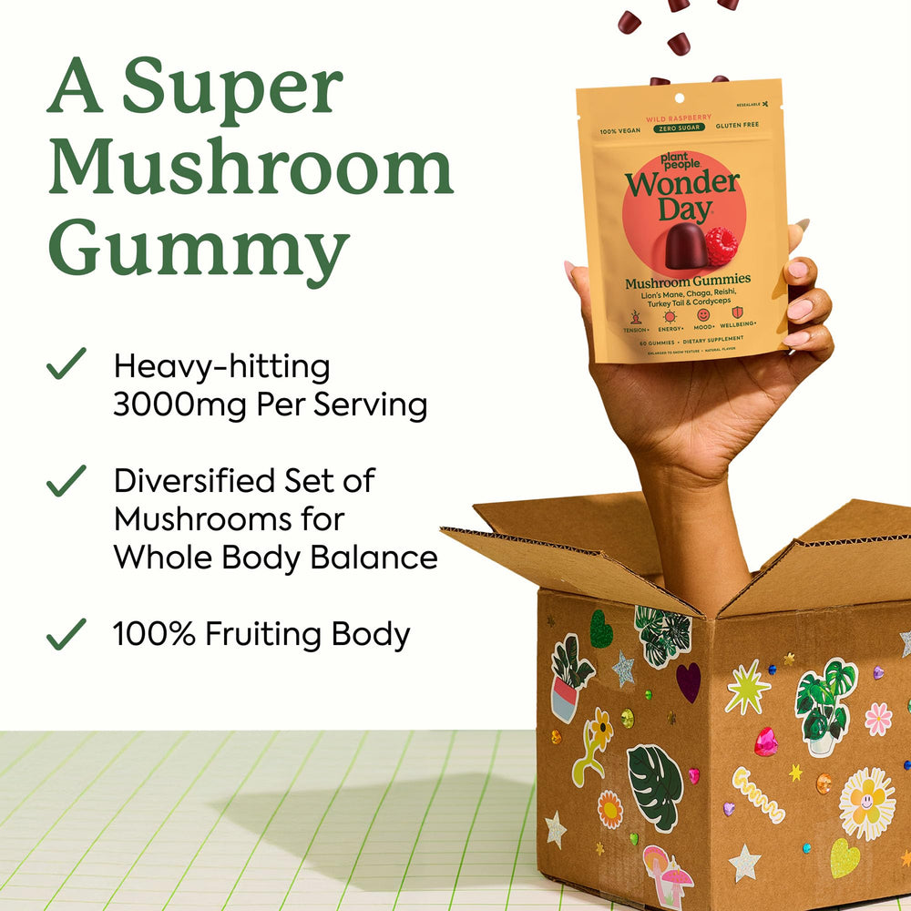 Plant People open resealable pouch with raspberry gummies visible for easy daily use