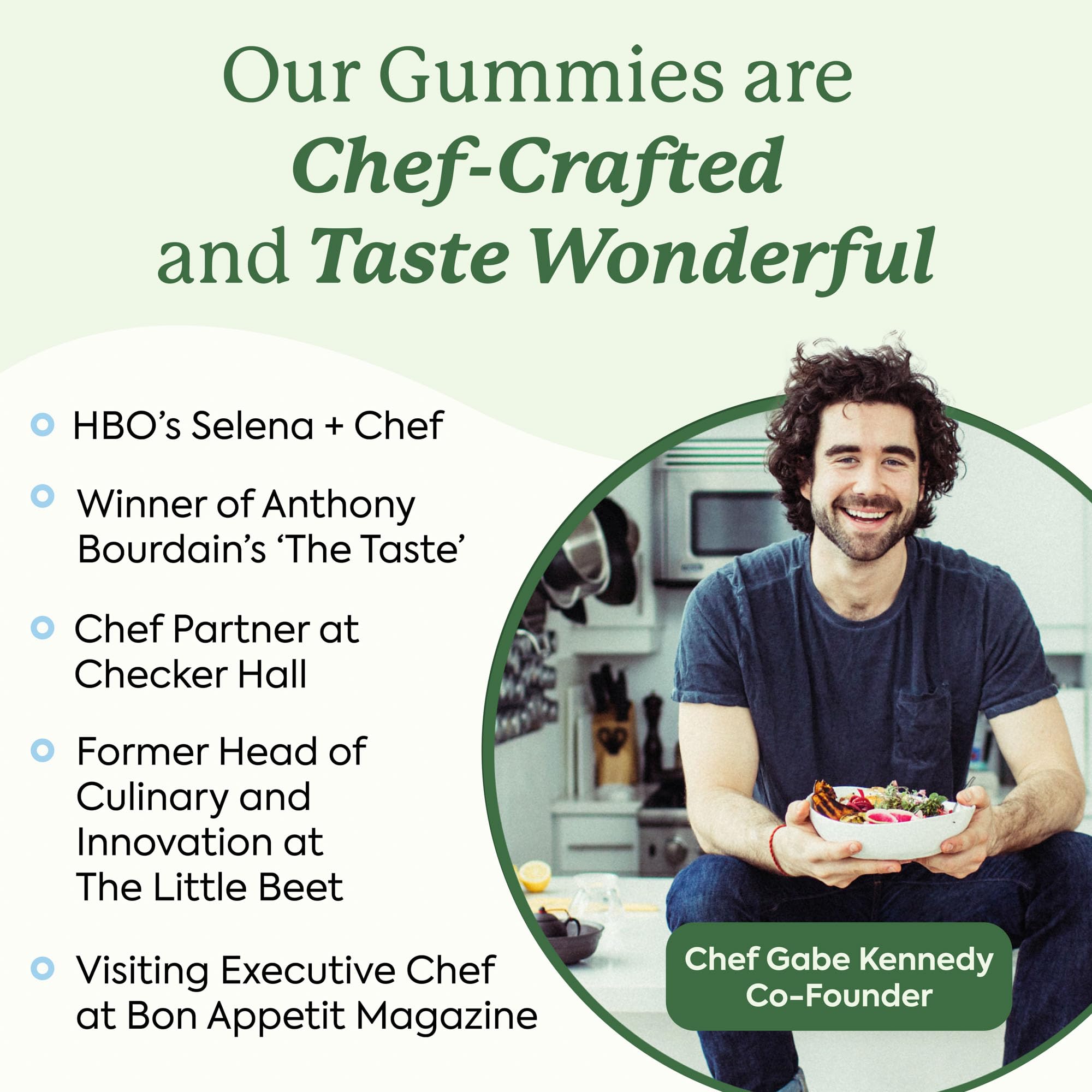 Plant People two gummies on a dish illustrating recommended serving and potency