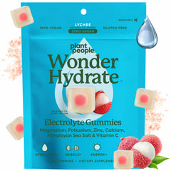 Plant People front packaging showing bottle and lychee flavor benefits