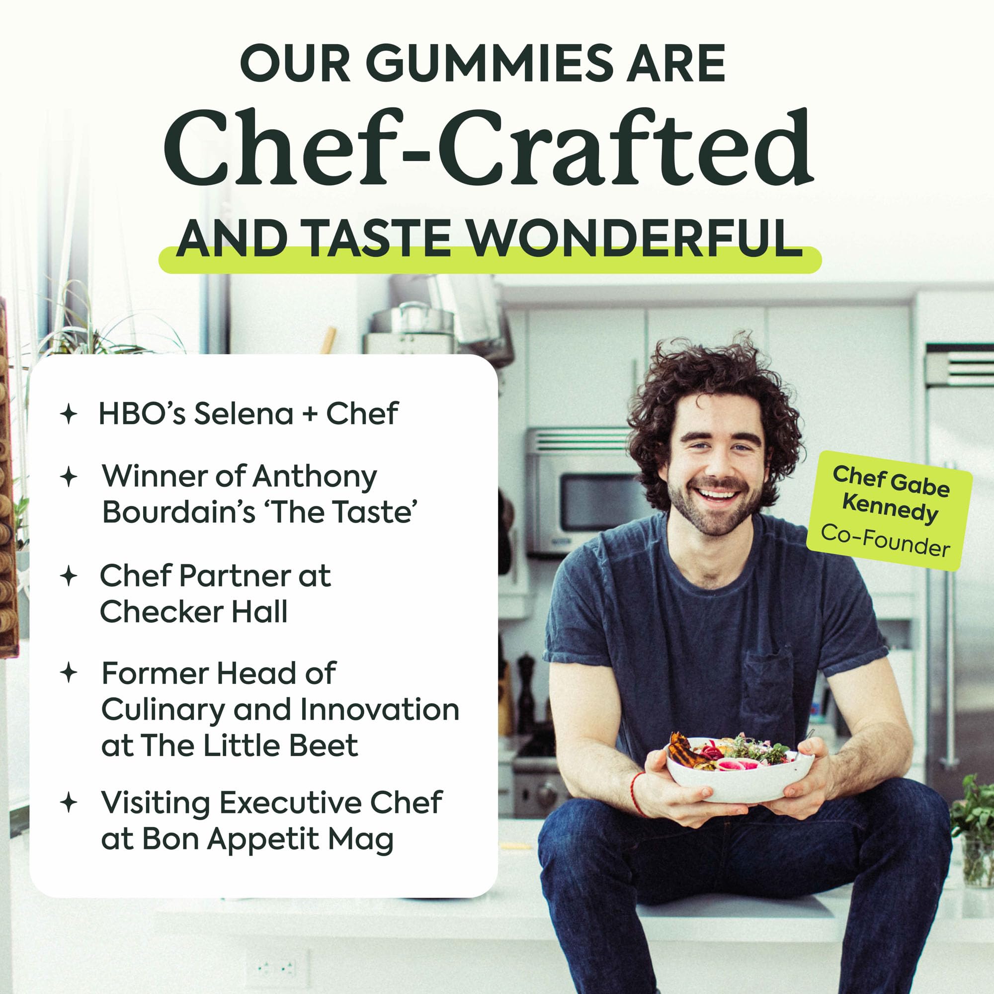 Plant People gummies in hand to show size and easy dosing benefit